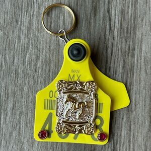 Arete De Vaca Llavero Cattle Tag Western Keychain